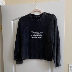 Zara Black Crewneck Sweater size M